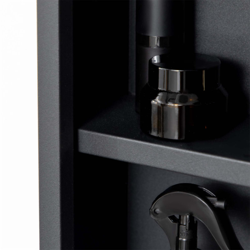 Armoire murale en acier inoxydable avec miroir et tablettes de rangement, conception compacte et durable pour les salles de bain modernes
