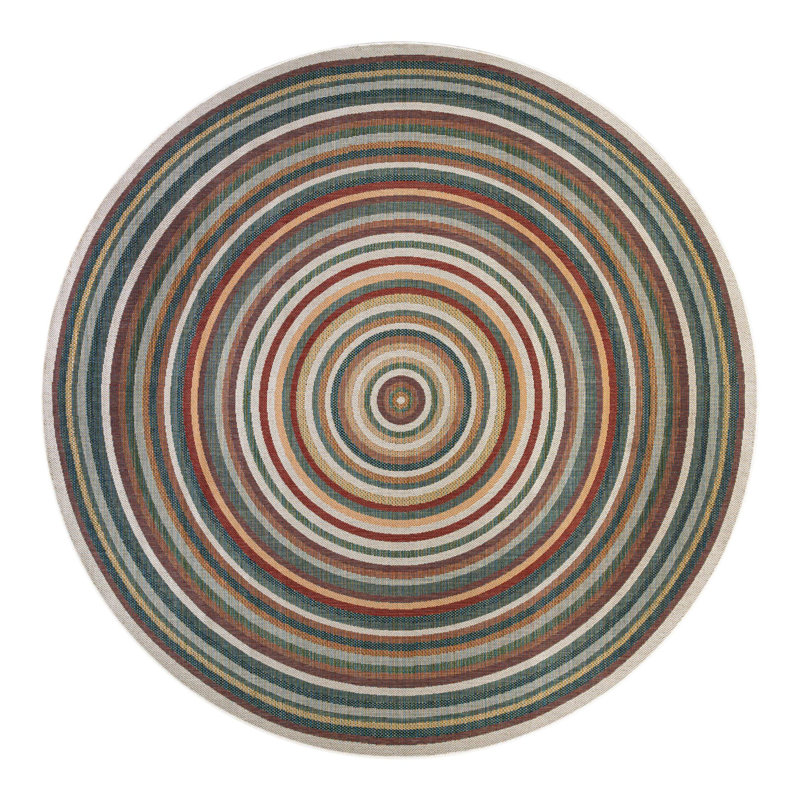 Multicolored indoor/outdoor carpet Lucidia, Rond 12 pi