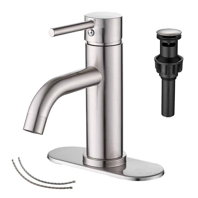 Single-handle Bathroom Faucet with Drain Assembly, Nickel
