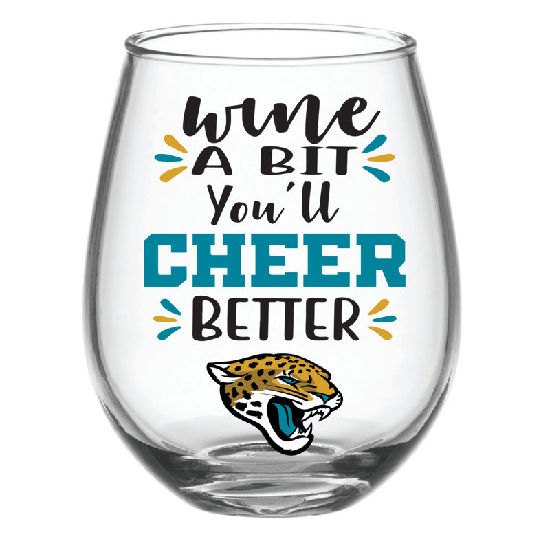 NFL 17 oz. Verre à vin sans pied avec boîte-cadeau assortie, Jacksonville Jaguars