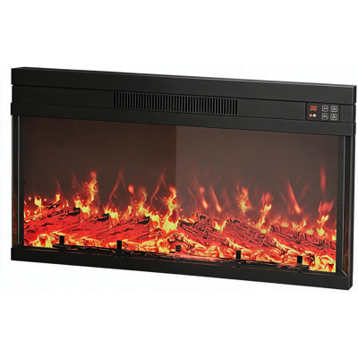 36" Electric Fireplace with Remote, Fireplace Insert for 67" TV Stand Fits TVs Up to 75", Overheating Protection, 8H Timer, Digital Display