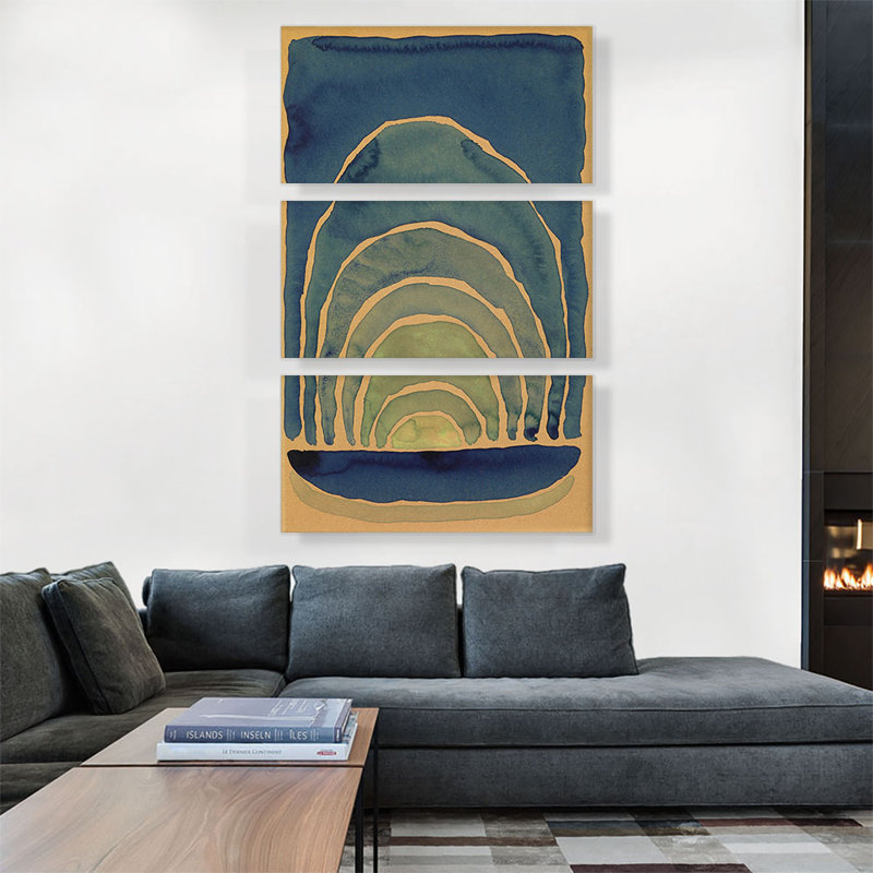 «Light Coming on the Plains No. I 1917» par Georgia O-Keeffe, ensemble de 3 reproductions d'art sur toiles tendues