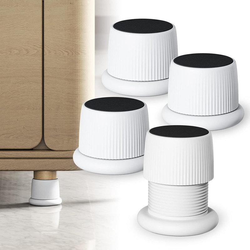 Ensemble de contremarches réglables pour meuble-lit, contremarches de 1,6 à 2,6 po pour lit blanc, plastique durable et antidérapant pour canapé-lit 2 po pour table-lit et télésièges (blanc - 4 pièces)