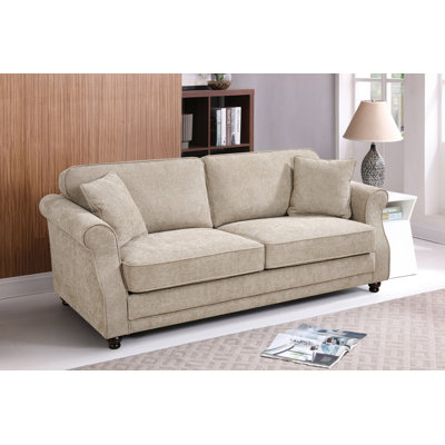 Baldemar 3 Seater Chenille Sofa