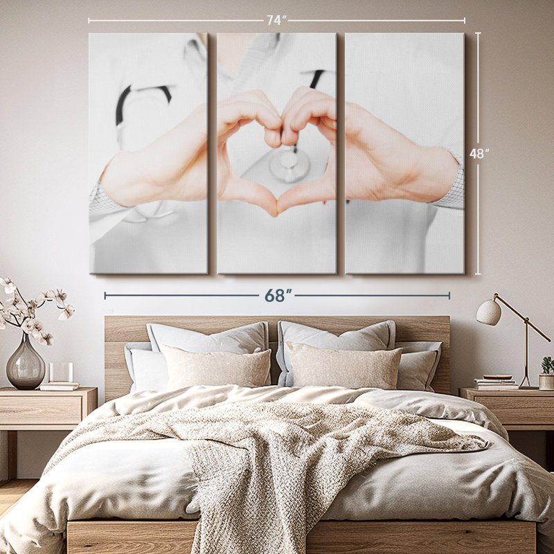 Impression romantique sur toile, H 48 po x l 74 po x P 1,25 po