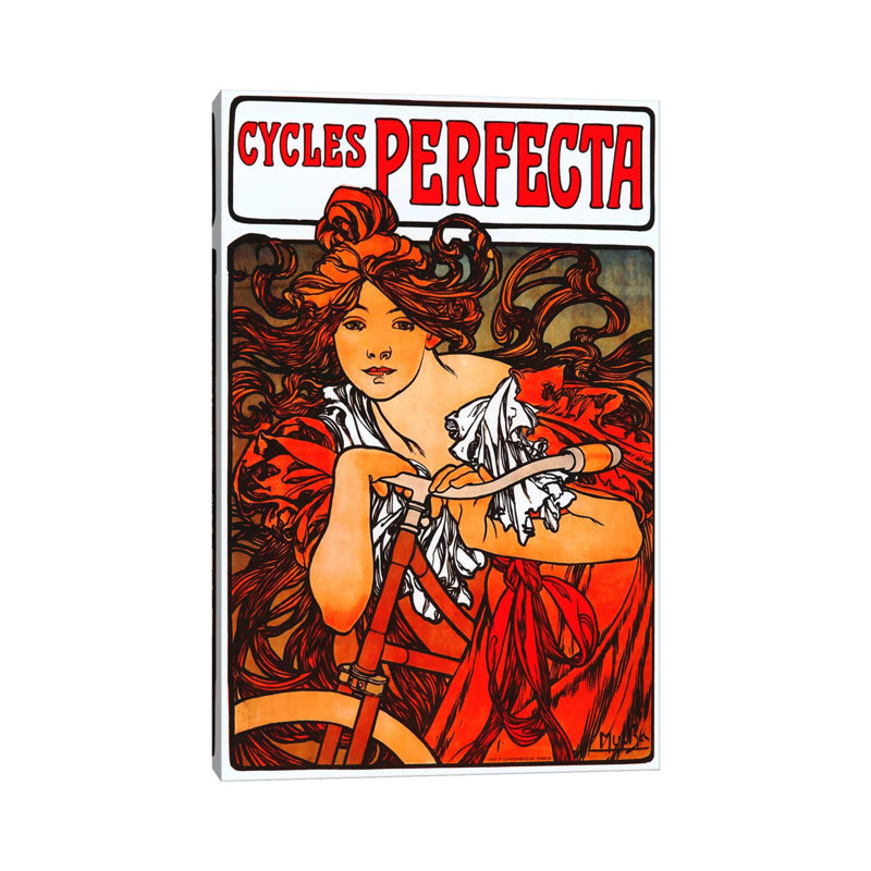Cycles Perfecta by Alphonse Mucha - Wrapped Canvas Print, 20.32 cm H x 30.48 cm W
