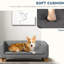 Chien surélevé pour chiens de taille moyenne, gris avec coussin confortable amovible et coussin à glissière pour chien de taille moyenne