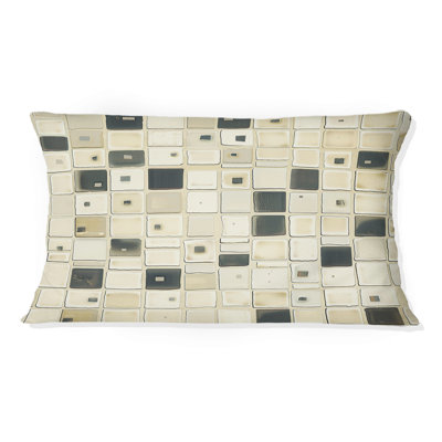 Coussin lombaire ivoire Mid-Century Mosaic Tiles II - Mid-Century