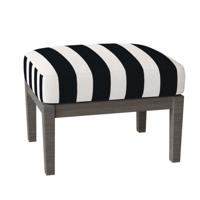 Lattice Aluminum Ottoman - Slate Grey