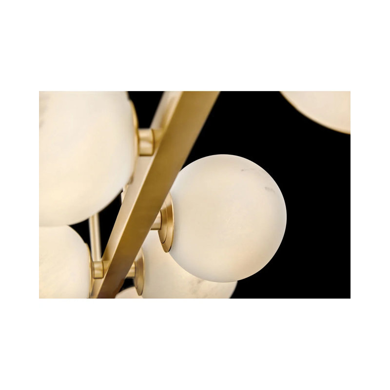 Fredrick Ramond Selene Ten-Light Linear Chandelier w/ Swirled Glass Globes