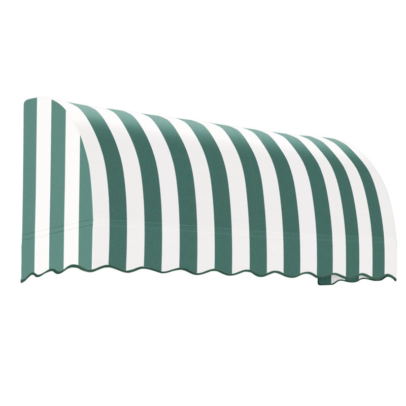 Store fixe Awntech Savannah, 316 cm (L) x 112 cm (H) x 91 cm (P), rayures forêt/blanches, H 44 po x l 124,5 po x P 36 po