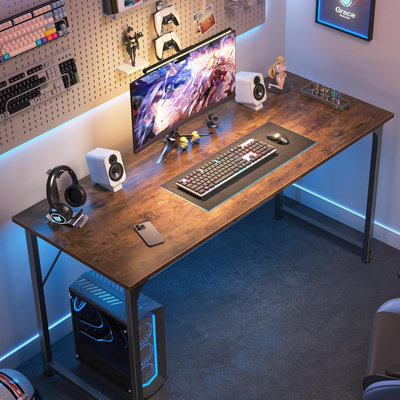 Computer Desk, 55 Inch Office Desk, Gaming Desk With Stor...