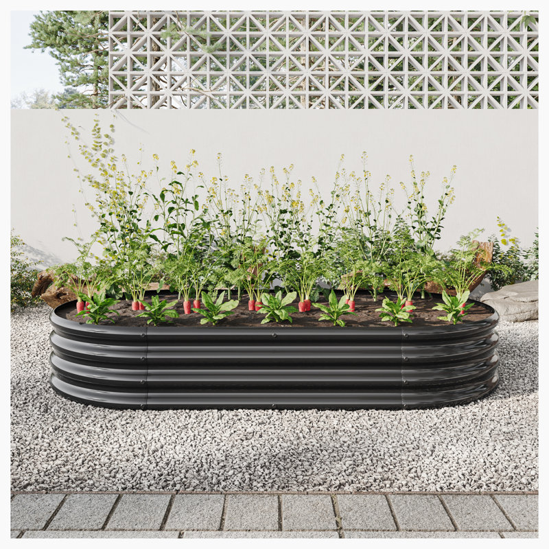 Lit de jardin surélevé Naomigrace, H 11,42 po x l 70,86 po x P 35,43 po, Noir