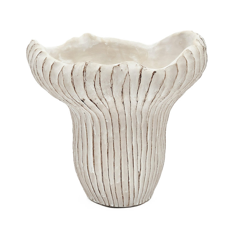 Jardinière corail sable et ciment 9,3 po x 9,7 po avec finition texturée beige