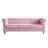 Chesterfield Velvet Sofa 84.65 Inch For Living Room PINK Color