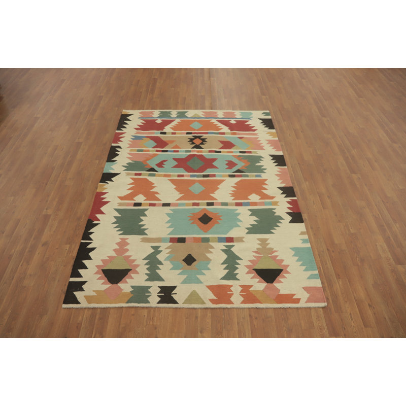 Tapis oriental géométrique Kilim 6 x 8