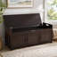 Banc de rangement rustique avec portes à volets et compartiment caché-133953790