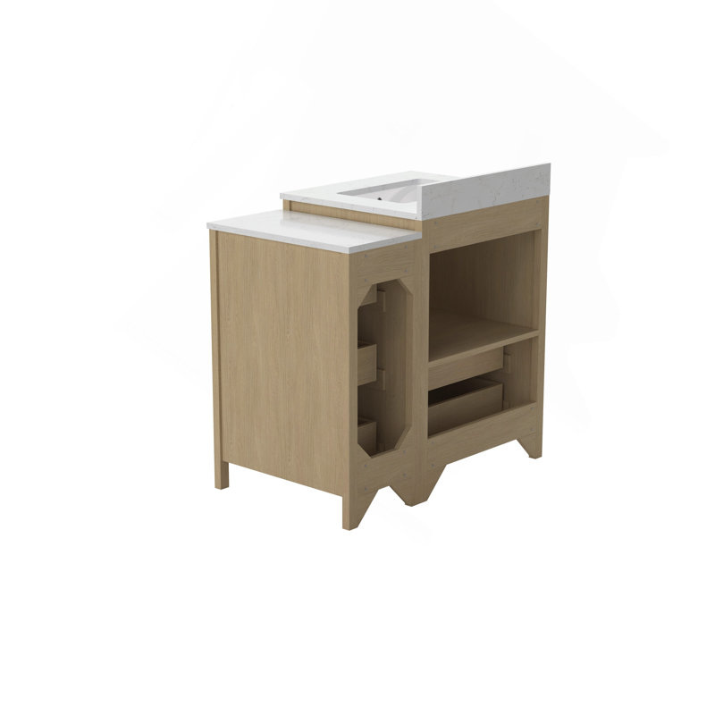 Meuble-lavabo simple 36 po x P 22 po x H 34 po, meuble-lavabo avec comptoir blanc, 36"