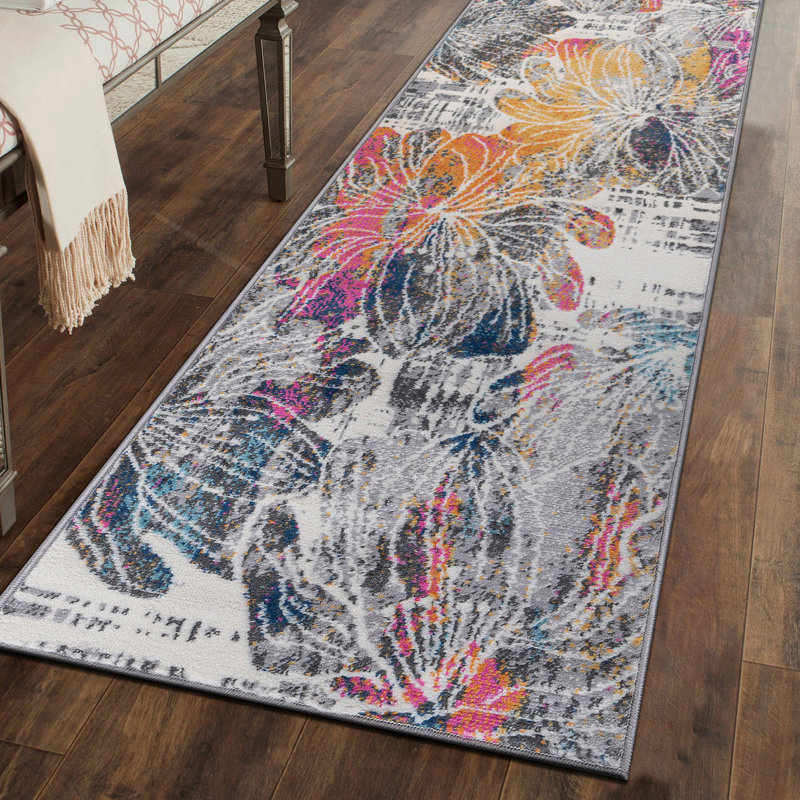 Dionta Abstract Floral Area Rug, Runner 2' x 7', Multicolor