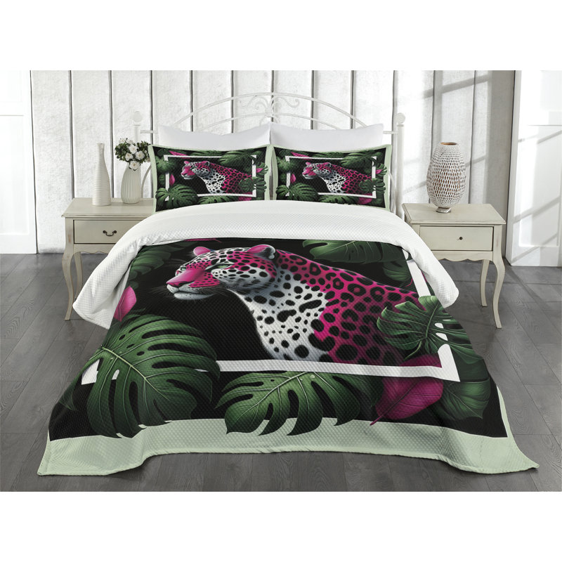 Polyester Floral Coverlet, King Coverlet / Bedspread + 2 Standard Shams