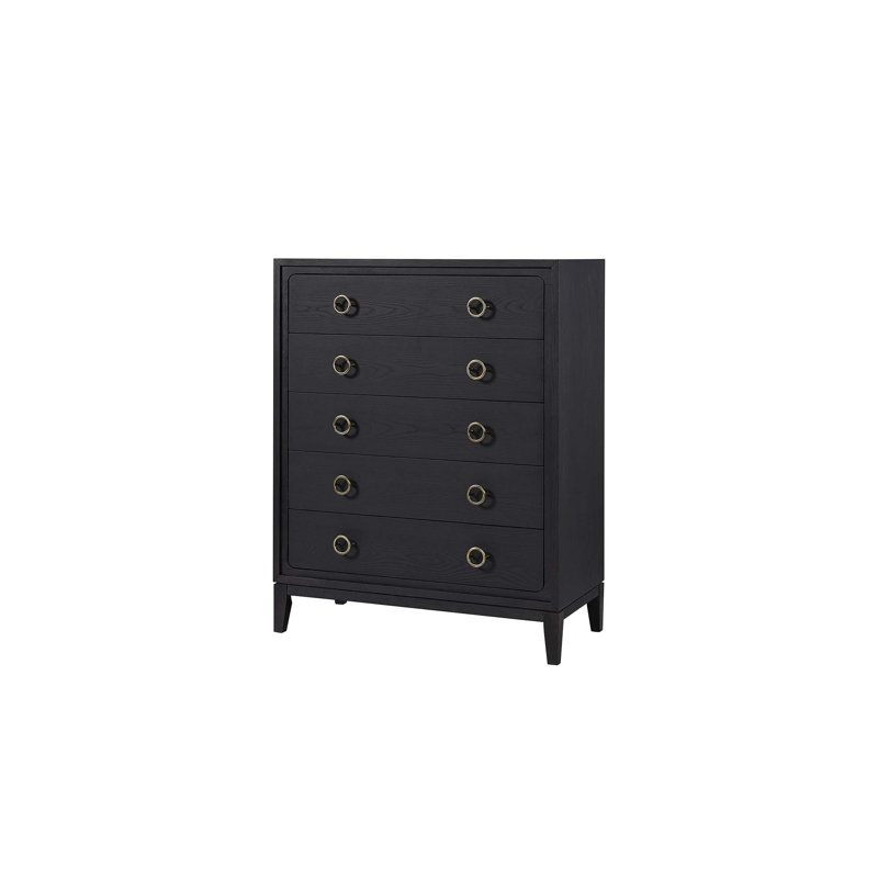 Commode 5 tiroirs au fini poivre