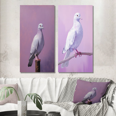 Colombe polie - ensemble de 2 reproductions d'art mural colombe