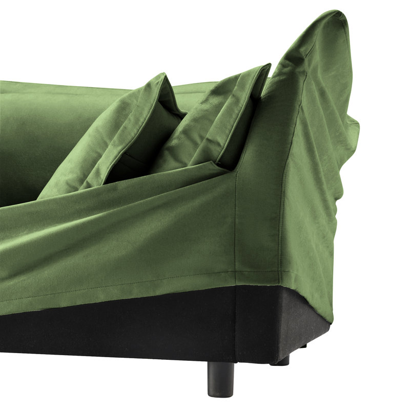 Fauteuil rembourré avec assise profonde, tissu chenille, coussins confortables, housses amovibles, chenille de salon à structure stable, confort, roulement élégant, fabrication