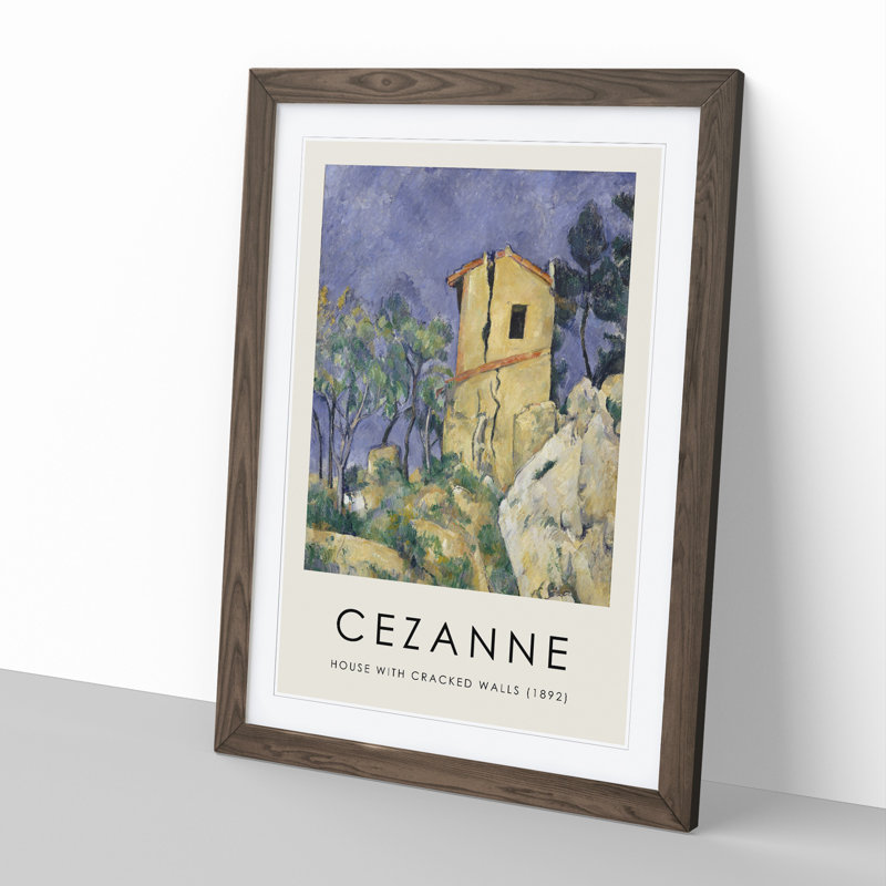 House with the Cracked Walls by Paul Cezanne - Picture Frame Painting, Walnut Framed, 65cm H x 48cm W x 2cm D
