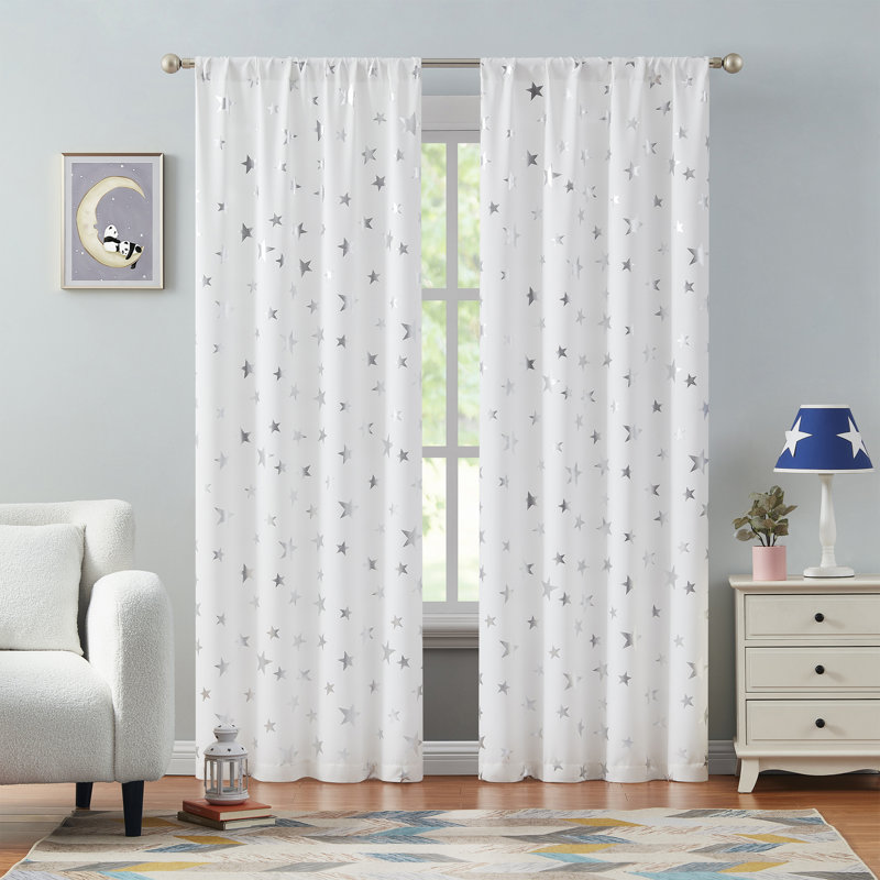 Ensemble de rideaux 2 pièces Jacob, Blanc, L 38 po x L 84 po