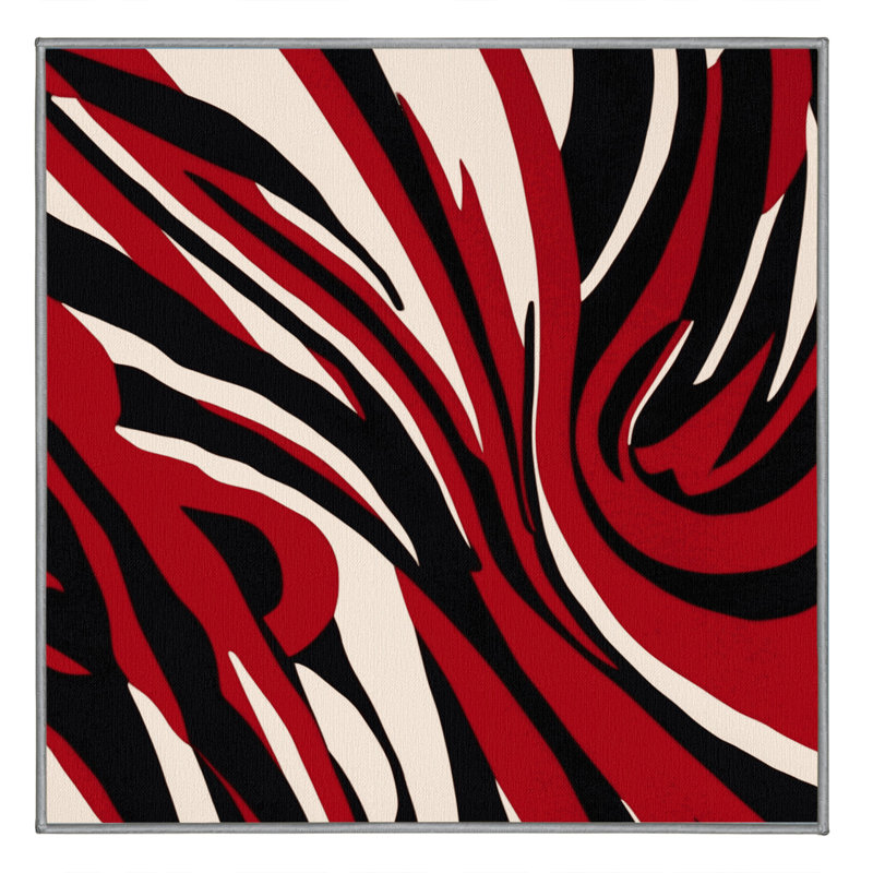 Crimson Path Rug, Square 3'