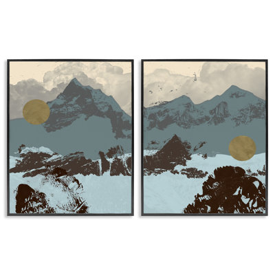 Mountain Range by Jacob Green - 2 Piece Painting Print Set