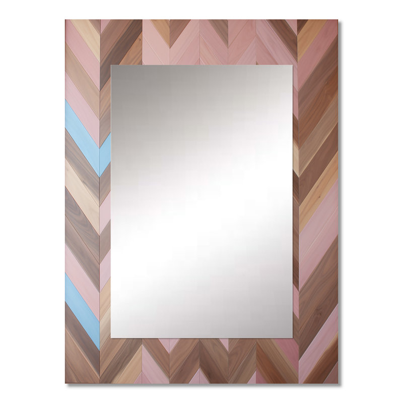 Motif rétro rétro Mid-Century rose brun - Mid-Century, 32 po x 24 po