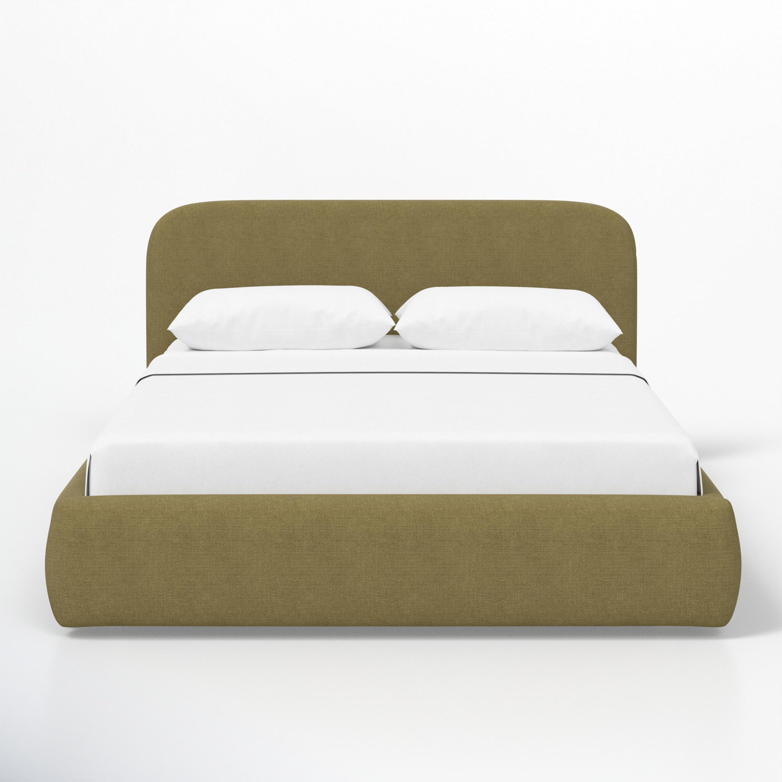 Cleophus Low Platform Bed, Queen, Green