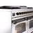 ILVE Nostalgie II Series 40 inch Dual Fuel Range with 6 Sealed Burners, Griddle (Glass Door)-99299529-99299491