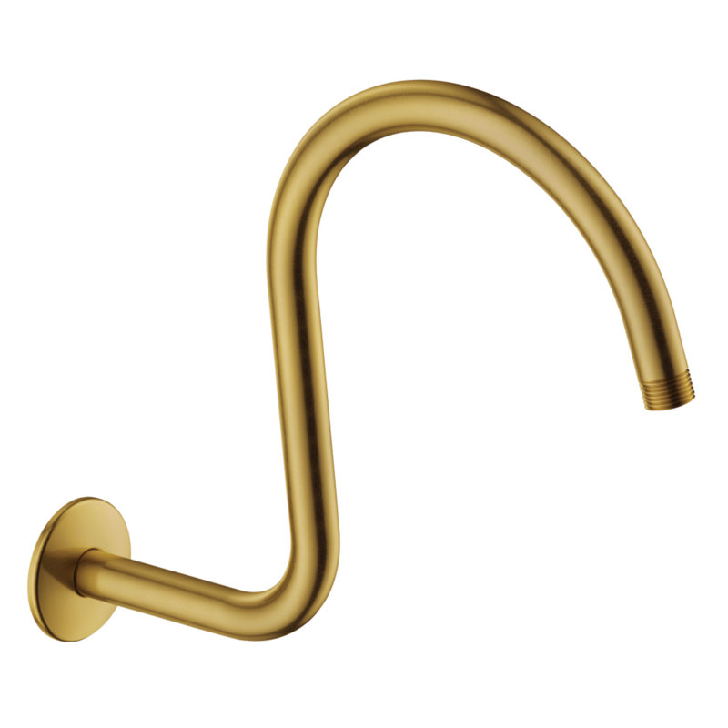 Restoration 14 Inch Shower Arm And Flange, Brushed Brass