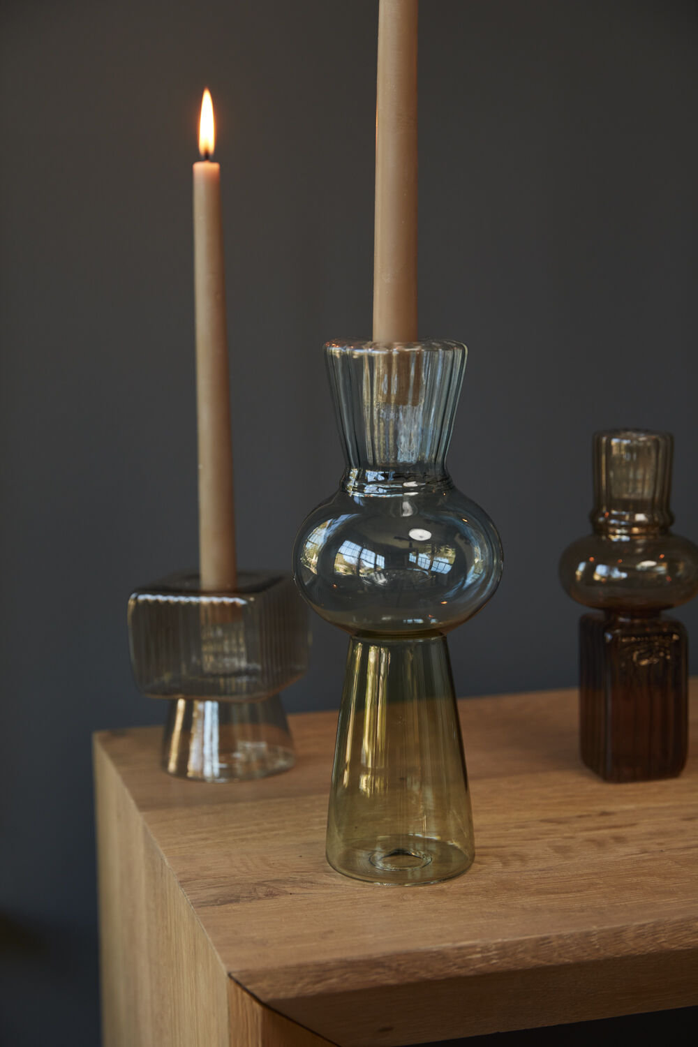 Venita Glass Candlestick Holder