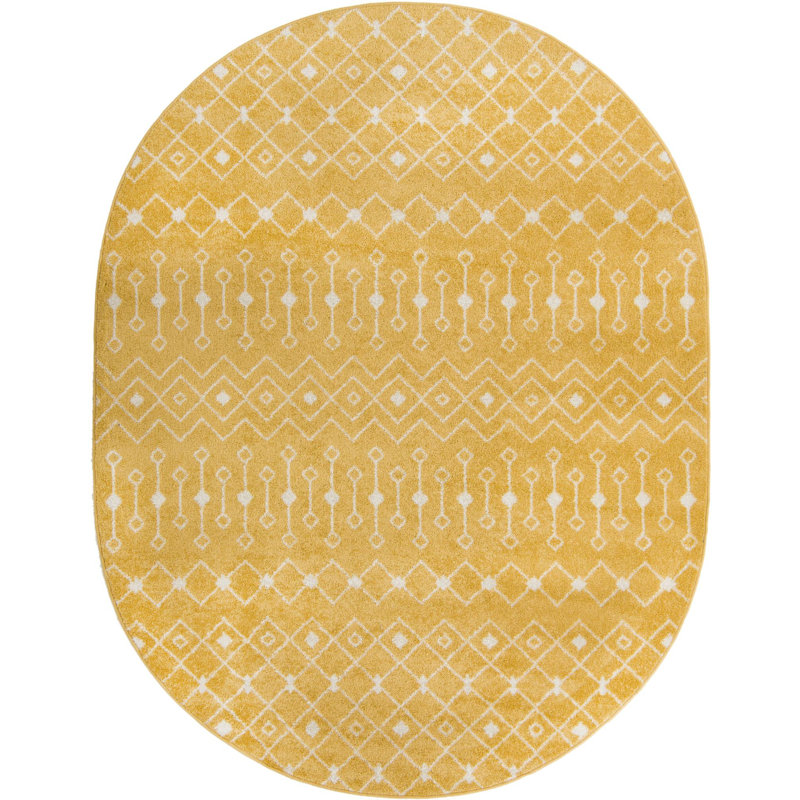 Geometric Indoor Rug, Oval 7'10" x 10'
