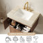 Meuble-lavabo suspendu de luxe de 76 cm avec lavabo, meuble de salle de bain mural moderne pour famille, meuble de salle de bain en pierre frittée de style milieu du siècle