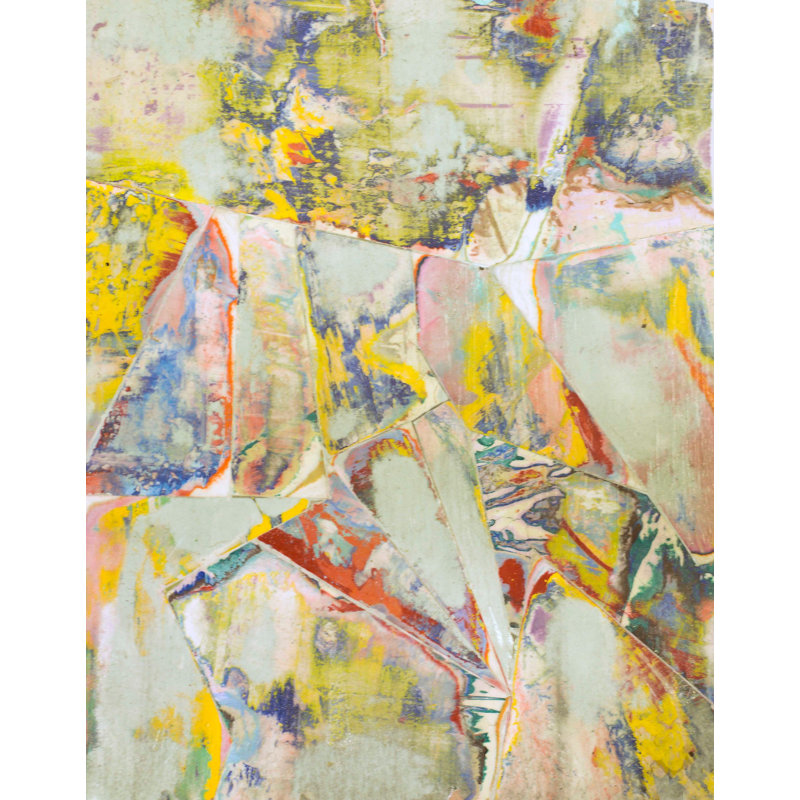 Puzzlement # 1 - Peinture sur toile à cadre flottant, L 24 po x H 36 po