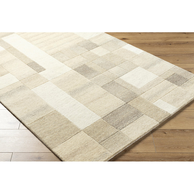Castielle Hand Tufted Wool Abstract Rug, Rectangle 2' x 3'