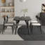 White + Black Rectangular Sintered Stone + Solid Wood Dining Table-125216991-125216994
