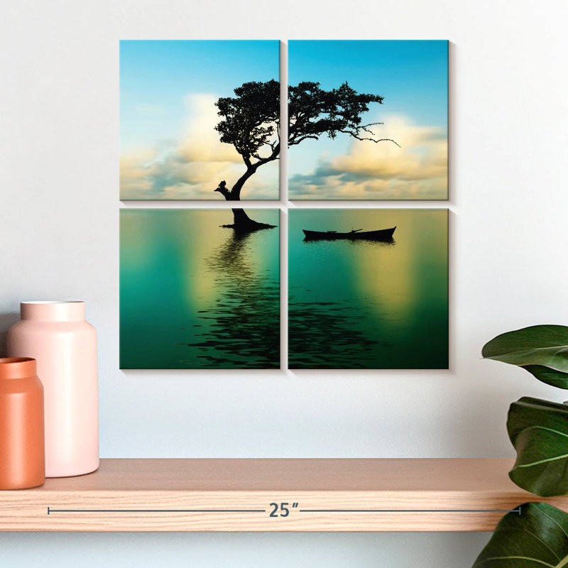 Arbre Kerrick au-dessus de l'eau, H 18 po x l 18 po