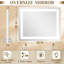 Miroir rectangulaire en métal DEL à double usage pour bureau et fixation murale