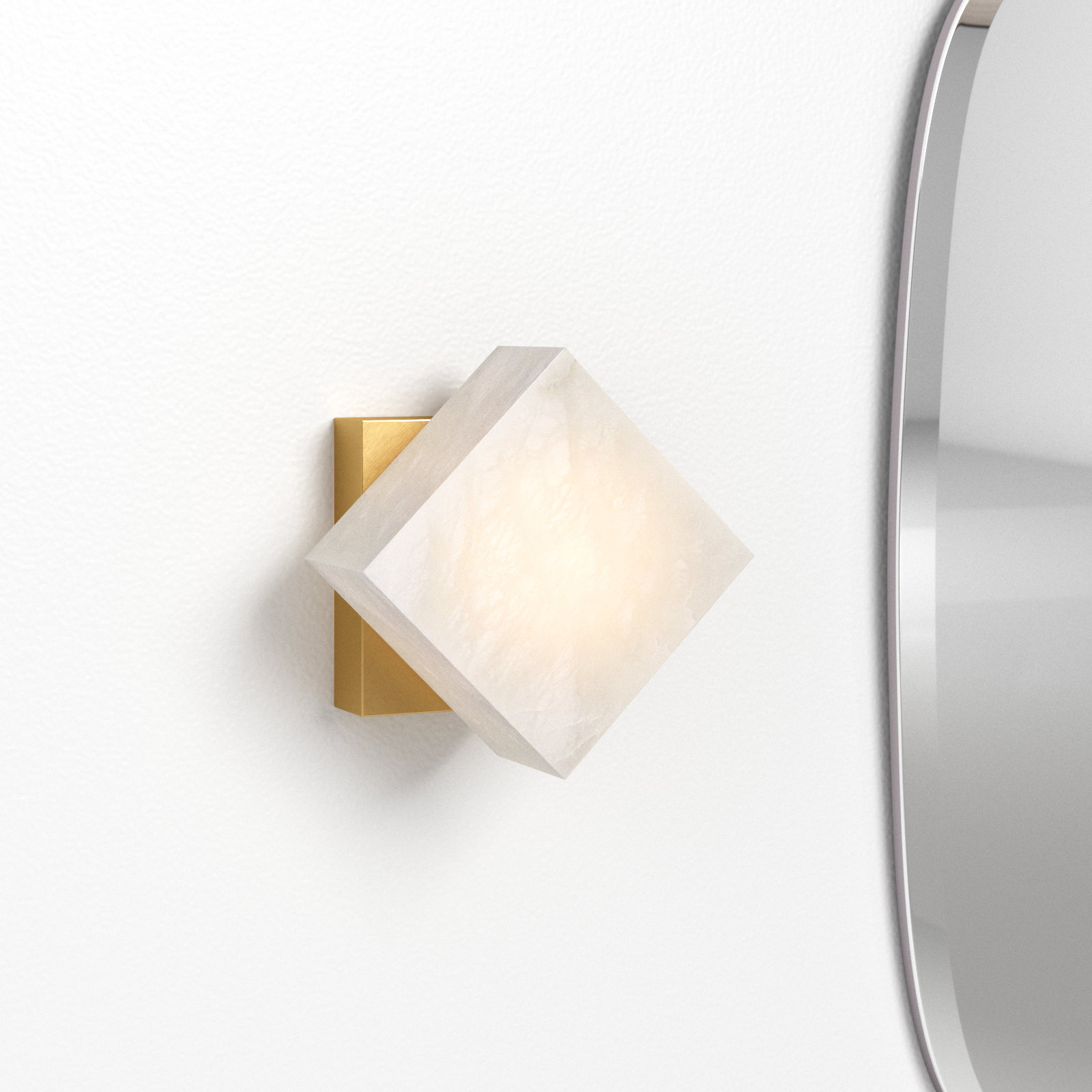 Sache Single Light Brass Flush Mount Sconce