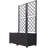 Poly Rattan Brown Trellis Raised Bed  With Drainage Plug - 2 Removable Pots With Large Flower Boxes - Built-In Support For Climbing Plants - Outdoor Patio Garden Decoration
