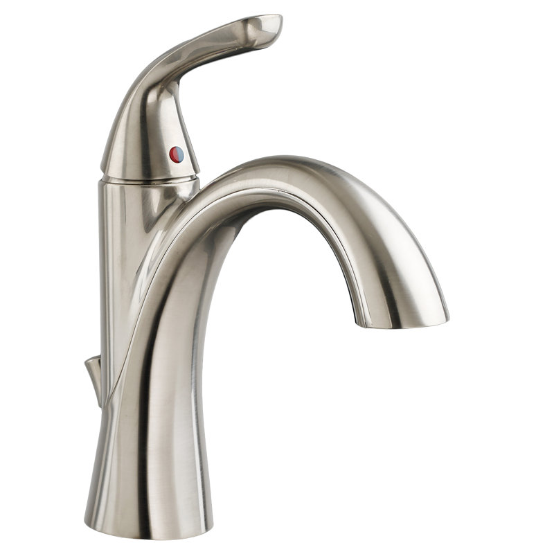 Robinet de salle de bain monotrou avec drain, Nickel satiné