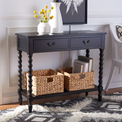 Stylish Toulonne 35.5" Hallway Console Table with Fixed Handles Neutral Wooden Accent Table for Room