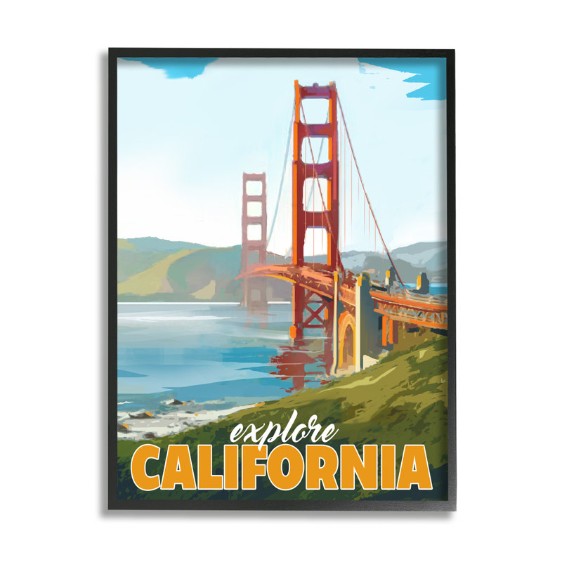 Explorez le pont d'eau de la Californie, Giclée encadrée noir minuit, H 14 po x l 11 po x P 1,5 po