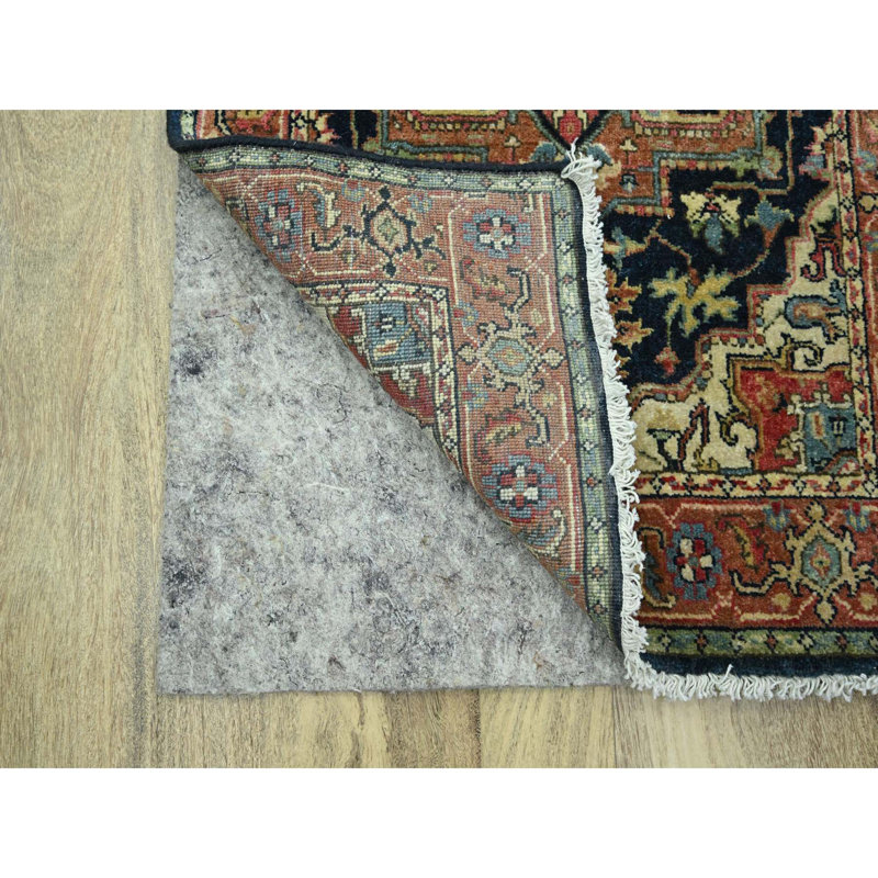 Tapis de couloir en laine noué à la main bleu marine Heris avec médaillons 2 pi 6 po x 11 pi 5 po DA3EB090D8AE4DCD9804053DCA4712AB