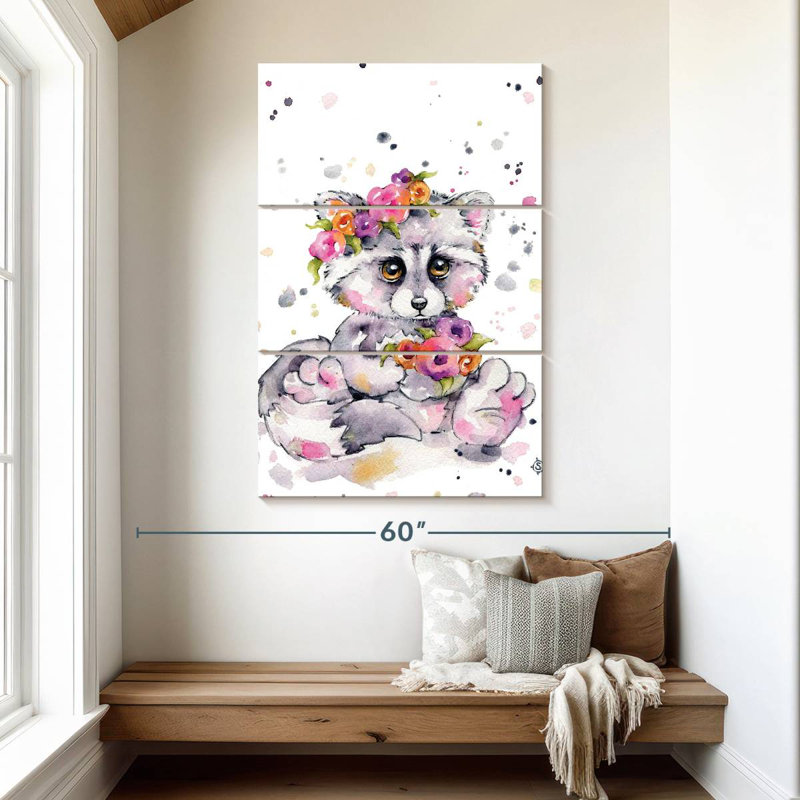 Brampt Sweet Raccoon, 50" H x 32" W